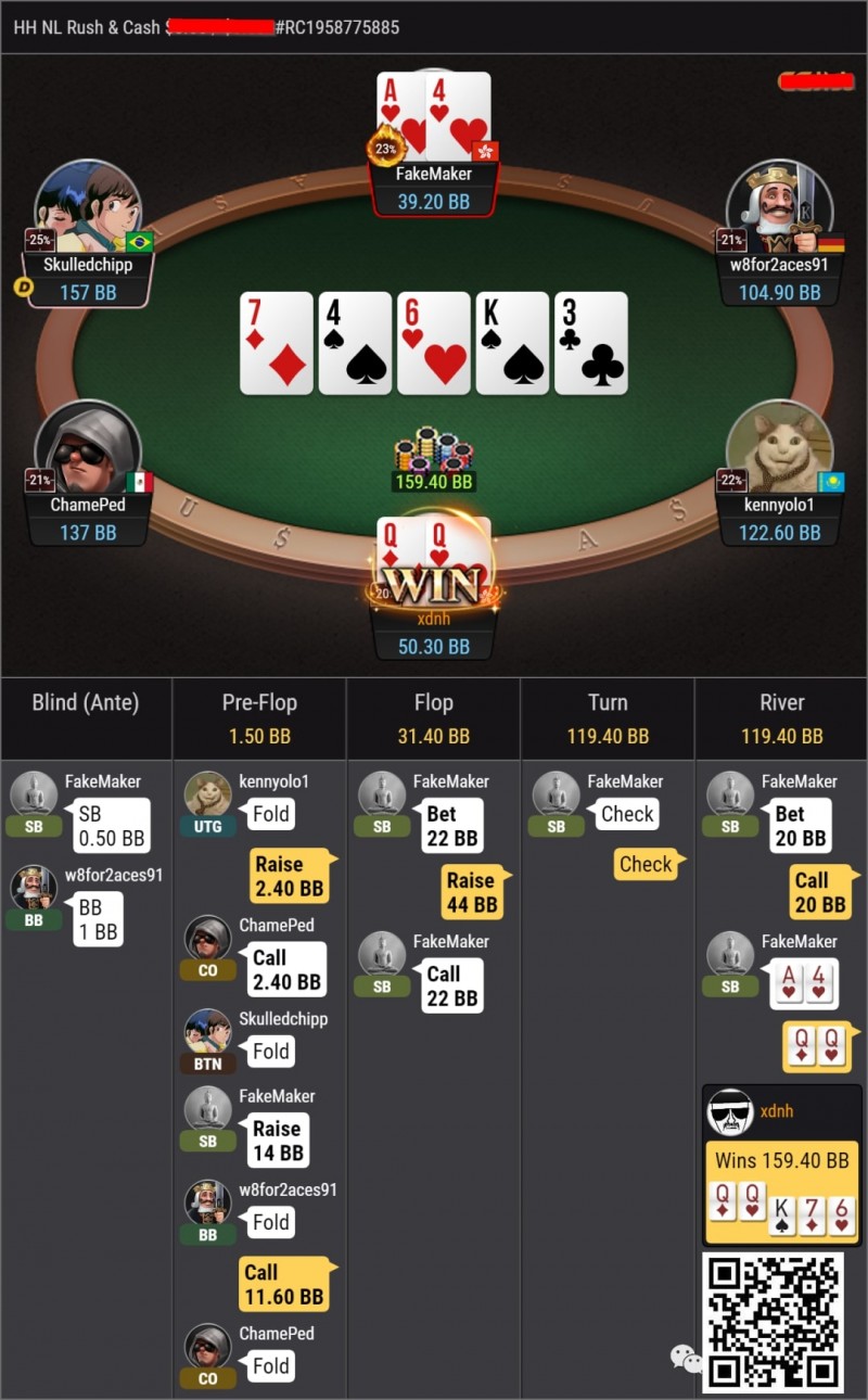 【APL扑克】牌局分析：NL10练习场——QQ 3bet pot