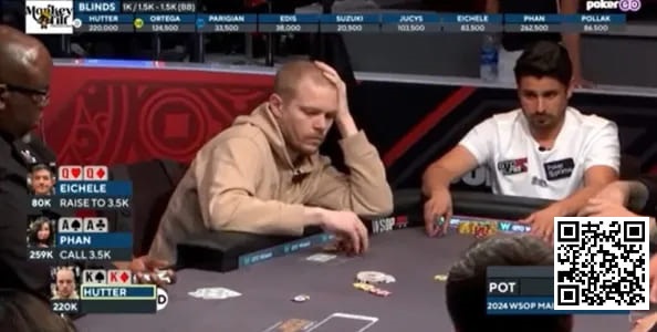 【APL扑克】话题 | WSOP主赛事，两位选手在翻牌前先后弃掉KK和QQ