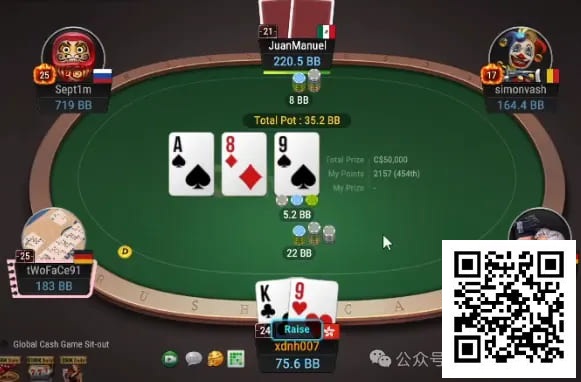 【APL扑克】牌局分析：德州流氓打法，中对cbet/3bet