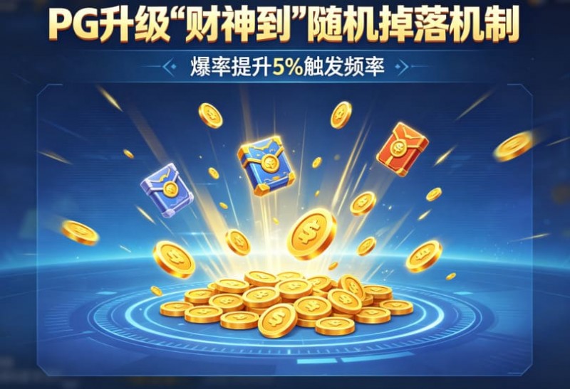 【APL扑克】PG升级“财神到”随机掉落机制，爆率提升5%触发频率。