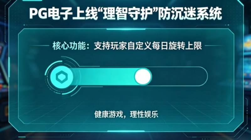 【APL扑克】防沉迷功能：PG电子上线“理智守护”系统，支持玩家自定义每日旋转上限。