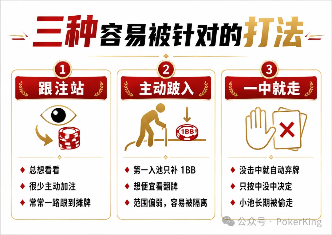 【APL扑克】跟注站、主动跛入、一中就走——现金桌最容易被吃穿的三种打法，你中招了吗？