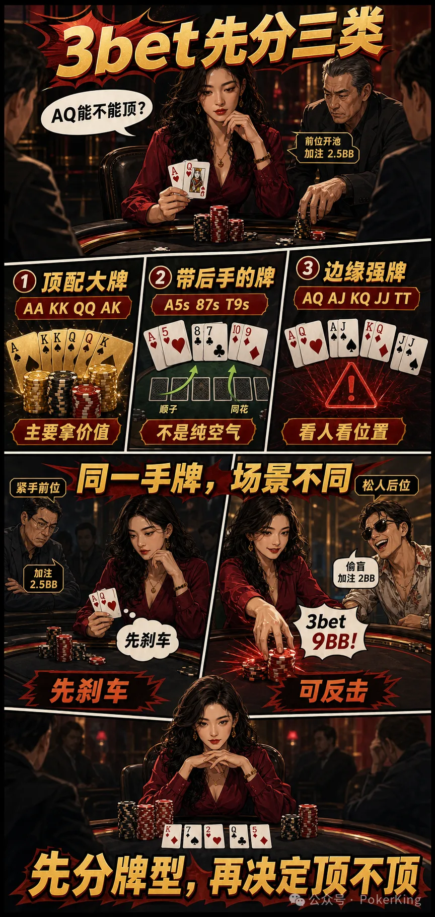 【APL扑克】3-bet 不是胆量测试:AQ为什么不能当AK打?