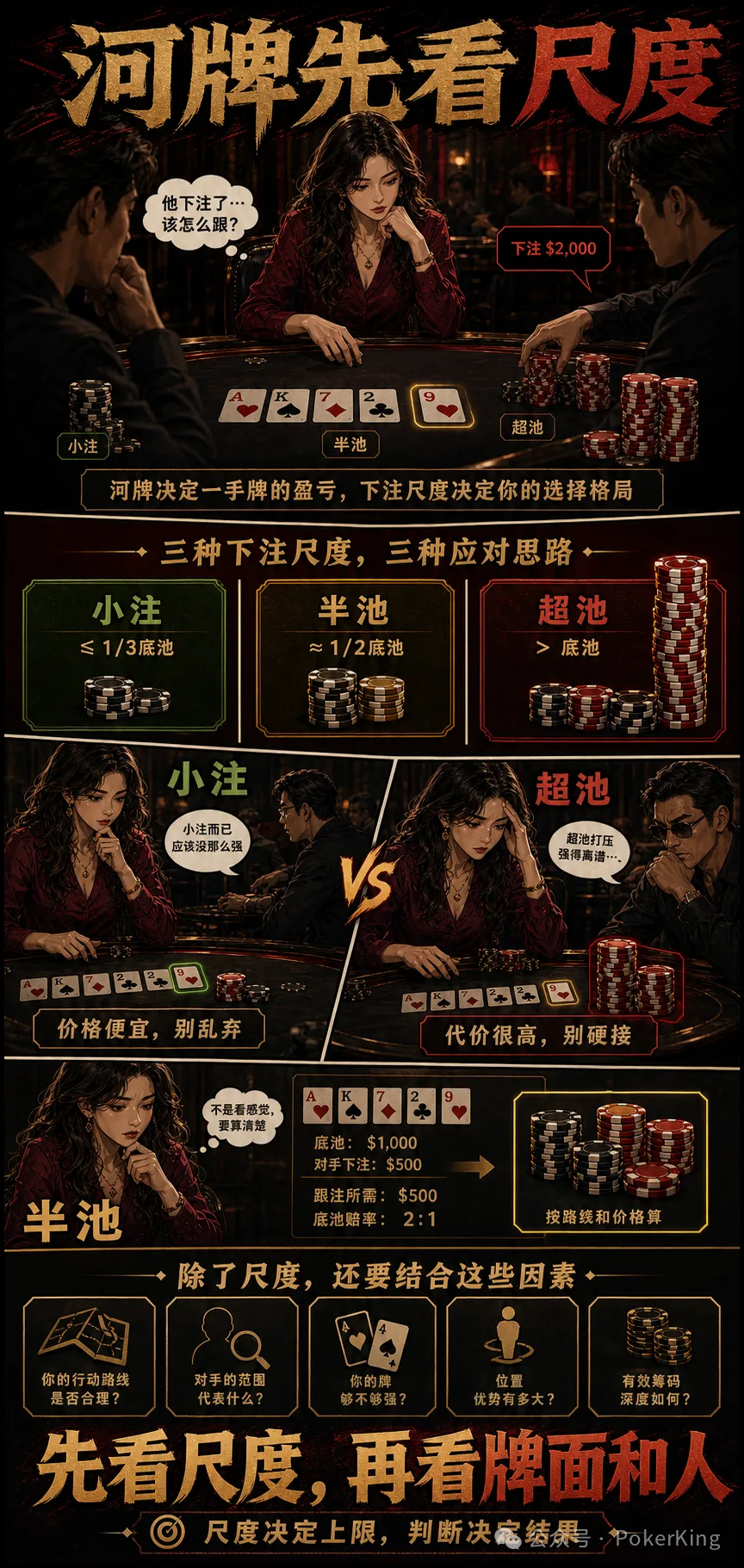 【APL扑克】河牌下注尺度的秘密:小注别乱弃,半池看路线,超池先敬三分