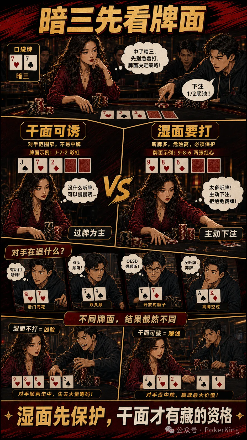 【APL扑克】暗三条要不要慢打？先看牌面、对手和人数再决定