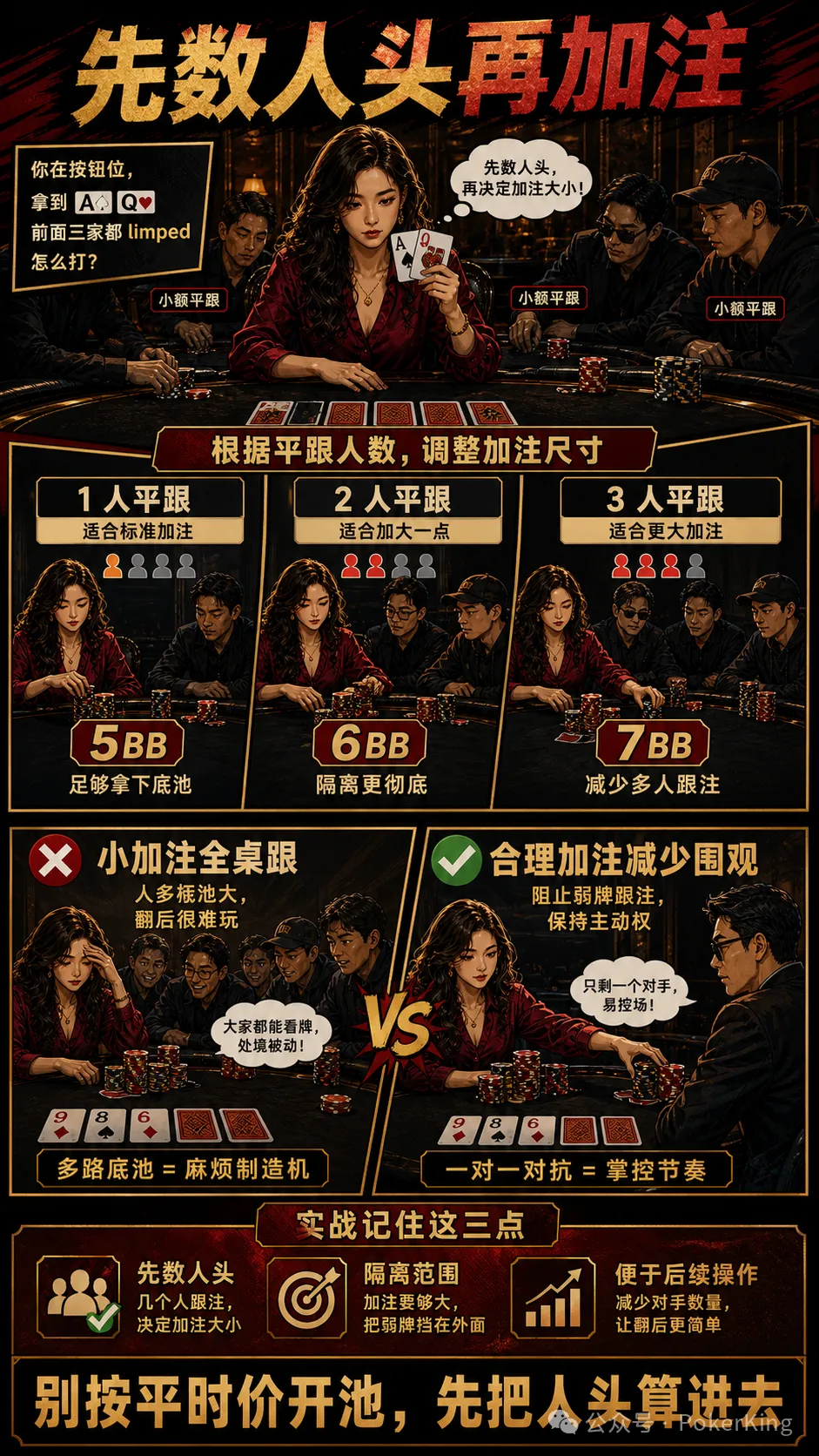【APL扑克】多人平跟后怎么加注?先数人头,再看牌和位置