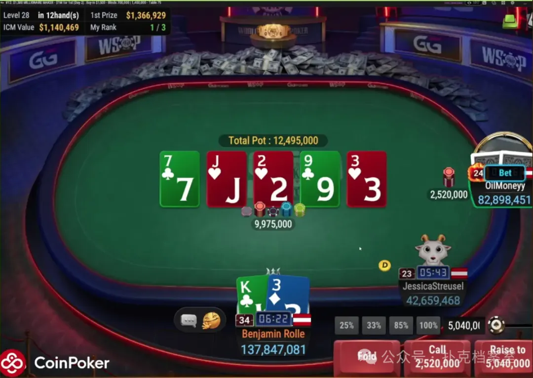 【APL扑克】他用K3做Hero Call，赢下WSOP线上金手链：别拿ICM当借口，底池赔率才是真理