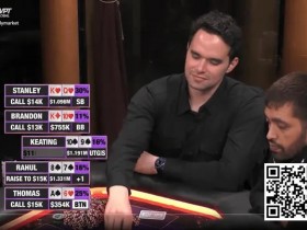 【APL扑克】话题 | Keating加入百万美元游戏并迅速统治了比赛,拿下240万彩池